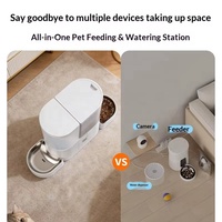 Comedero y Bebedero Automático Inteligente 3 en 1 para Mascotas con Cámara IA, Dispensador de Comida para Perros y Gatos, Tazón de Acero Inoxidable, Enchufable