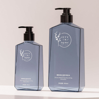 Nouvelle conception de flacon de gel douche/shampooing en plastique de luxe vide de 500 ml/750 ml avec pompe, finition métallique