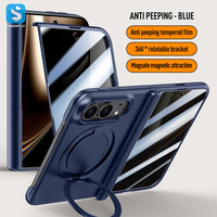 Étui de téléphone de luxe pour iPhone Duo, avec protection anti-rayures, effet cuir, protection de la vie privée, support magnétique rotatif