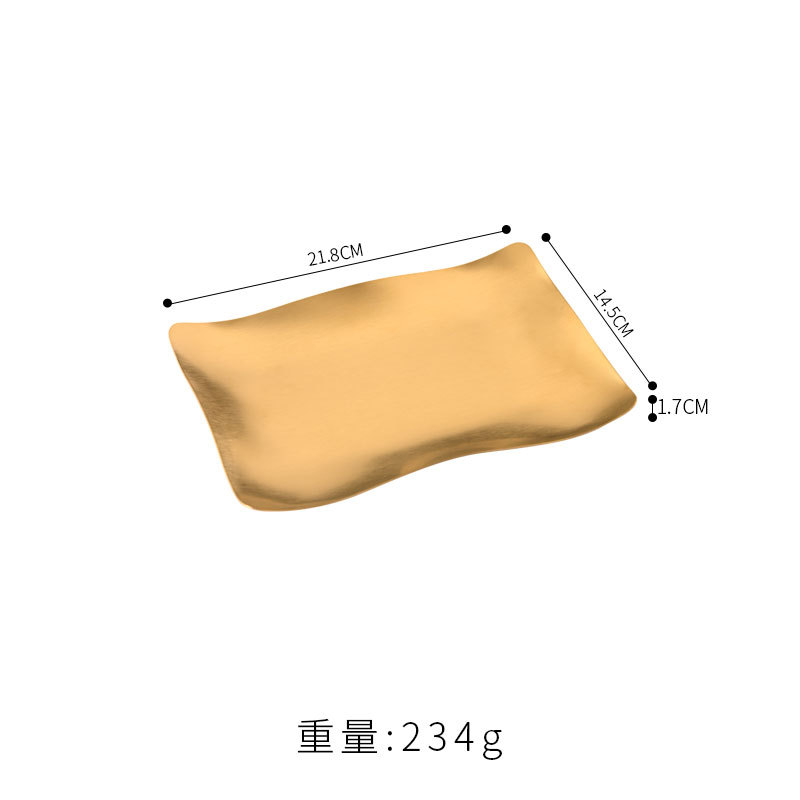 Plato ondulado de 21*14cm (dorado)