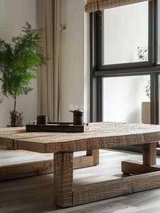 Журнальный столик для небольшой квартиры в винтажном стиле, французский кантри, для отеля/гостевого дома, татами, японский стиль, средневековый, из массива дерева, для дома - Product Image 4