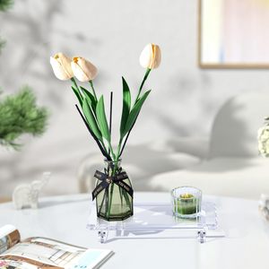 Bandeja de acrílico transparente con asa para postres, organizador de acrílico, caja de almacenamiento, venta al por mayor OEM ODM con logotipo personalizado - Product Image 4