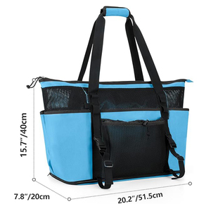 Большая сетчатая пляжная сумка на молнии - Product Image 6