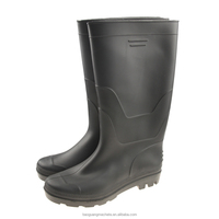 Imperméable sécurité unisexe bottes de pluie arrivée pas cher véritable plastique Pvc nouveau noir adulte bottes d'hiver Midi maille talon plat 100% PVC