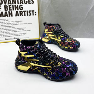 รองเท้าผ้าใบผู้ชายทรงหุ้มข้อสูง สไตล์ลำลอง ประดับคริสตัลลายพิมพ์  รุ่นเพิ่มความสูง พื้นหนา เหมาะสำหรับเดินเล่นในฤดูใบไม้ผลิ ปี 2026 - Product Image 6