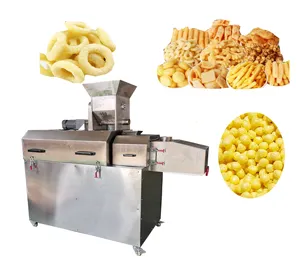 Gıda fabrikası mısır puf aperatif gıda makineleri mısır ekstruderi tahıl ürün yapma makineleri