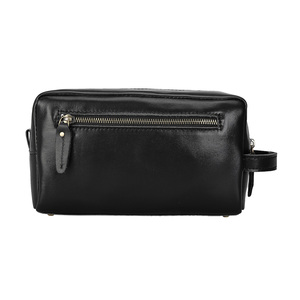 TIDING Borsa da Viaggio per Rasatura in Vera <span class=keywords><strong>Pelle</strong></span> di Vacchetta per Uomo, Grande Capacità, Personalizzabile, Nera, alla Moda - Product Image 2