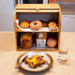 Boîte de rangement pour pain en bambou avec couvercle coulissant, pour comptoir de cuisine, pour pain grillé et pâtisseries - Product Image 4