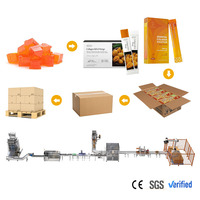 Ligne de machines d'emballage automatique multi-voies pour sachets de gelée de fruits en carton