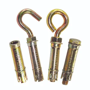 Heavy duty yellow zinc plated 3 pcs 4pcs fix rawl bolt shield anchor with eye bolt