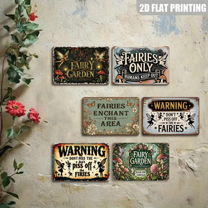 Panneau <span class=keywords><strong>métallique</strong></span> plat pour jardin féerique, impression 2D, décor mural elfe, champignon, floral, papillon pour jardin, patio, <span class=keywords><strong>serre</strong></span> - Product Image 3