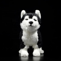 OEM y ODM Siberian Husky perro de peluche de juguete con ojos marrones/azules realista Alaskan Malamute Peluche de juguete