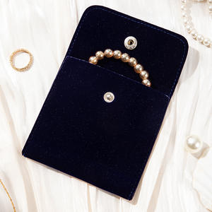 Becan enveloppe en forme de velours bouton sac Flip bijoux velours tissu sac Bracelet bijoux pochettes de rangement bijoux pochettes - Product Image 2