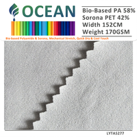 40G Double Jersey Bio-Based Sorona Nylon Eco Friendly Tissu tricot respirant 160cm 190gsm Quick Dry Cooling Mechanical Stretch