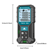 Télémètre laser industriel portable et niveau avec écran LCD rétroéclairé, unités pied/pouce/m, indice de protection IP54, outil de mesure de surface/volume