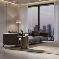Meubles EKAR |   Table d'appoint sur piétement métallique brossé Lunar - Décoration moderne pour salon