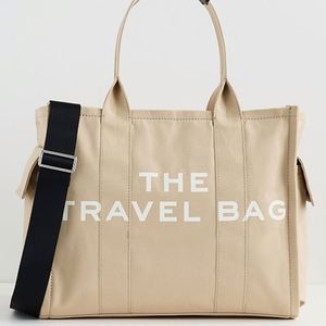 Women's Custom Embroidery Large Capacity Zip Cotton Canvas Handbag Multiple Pockets Beach Tote <b>Shoulder</b> <b>Strap</b> Autumn Winter - Product Image 1