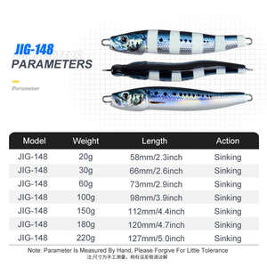 Señuelo de pesca de plomada lenta impreso en 3D para aguas profundas, jig de lanzamiento largo para pesca en barco en el océano, anzuelos para especies objetivo: marlín, carpa, lubina - Product Image 3