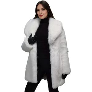 เสื้อคลุมคาร์ดิแกนมีกระเป๋าสำหรับผู้หญิง, เสื้อคลุมขนสุนัขจิ้งจอกอบอุ่นมีปกเสื้อแจ็คเก็ตฤดูหนาว - Product Image 1