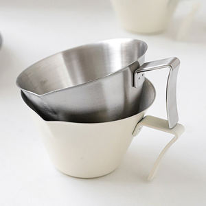 Grosir cangkir Espresso Mini putih dengan cerat baja tahan karat gelas pengukur dosis Espresso Aksesori Kopi - Product Image 1
