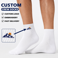 Chaussettes décontractées tendance avec logo personnalisé en relief et motif photo personnalisé pour activités sportives en plein air, course à pied, marche, tennis