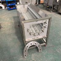 Commerciële borstelwas- en schilmachine, automatische roestvrijstalen groente- en fruitwasser/schiller voor aardappel, wortel, gember