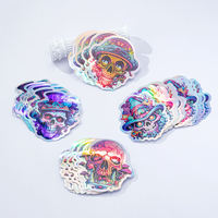 Autocollants holographiques personnalisés, durables et imperméables, autocollants en vinyle holographique adhésifs découpés à la forme avec logo et paillettes arc-en-ciel