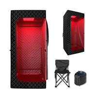 Lampu merah Sauna inframerah portabel, kotak Sauna CE sudut dalam ruangan pribadi portabel inframerah jauh ruang Sauna