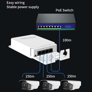VENTE CHAUDE Étanche 3 + 1 Port PoE Extender 10 100Mbps pour REVERSE POE <span class=keywords><strong>HIKIVISION</strong></span> CAMERA - Product Image 4