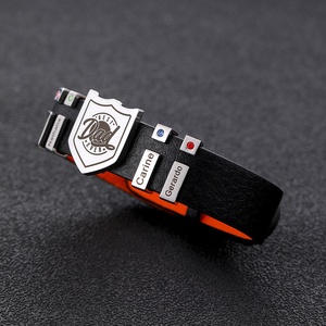 <span class=keywords><strong>Bracelet</strong></span> à breloques en cuir <span class=keywords><strong>personnalisé</strong></span> avec nom gravé pour <span class=keywords><strong>homme</strong></span> - Product Image 5
