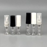 Flacons miniatures gradués en gros 2ml 3ml 5ml 10ml Contenants de parfum en verre vides avec bouchon en plastique Forme cylindrique