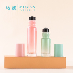 Muyan 5ml Roll-On Glass Bottle Pearlescent Gradient Essential Oil <b>Perfume</b> Decanter For Women Eye Cream <b>Container</b> - Product Image 4