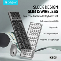 KP-05 Wireless Slim Gaming Keyboard and Mouse Combo 2.4G Rechargeable Ultra Thin Ergonomic Set