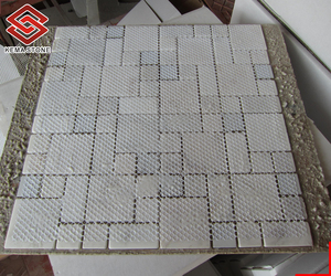 Matt Mài bề mặt đá trắng tự nhiên <span class=keywords><strong>mini</strong></span> mô hình pháp lưới-mount Bianco Carrara Gạch <span class=keywords><strong>Mosaic</strong></span> đá cẩm thạch cho tường sàn phòng tắm - Product Image 3