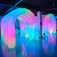 Arche gonflable lumineuse colorée avec éclairage LED, arche d'entrée gonflable pour la décoration de fête