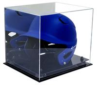 Présentoir de casque de frappeur de baseball en acrylique Base noire Lucite Collectible Cube Miroir Base Perspex Boîte de casques de baseball