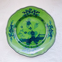 Vente chaude, vaisselle de luxe personnalisée, design floral rouge brique, porcelaine fine, vaisselle colorée pour mariage, assiette à dîner, service de table