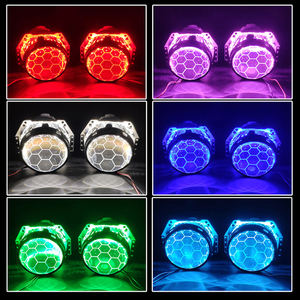 AlcantaLED <span class=keywords><strong>3</strong></span>.0 pouces D1S D2S Phare de voiture Hella <span class=keywords><strong>3</strong></span>/5 <span class=keywords><strong>G5</strong></span> Bi-xénon Lentille de projecteur Nid d'abeilles Football Bleu Verre Aluminium Rétrofit - Product Image 5