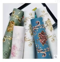 Imperméable à l'eau Insonorisé Classique 3D Floral Brique PVC Maison Papier Peint 10m Longueur Design Moderne Style Hôtel Café Boutique Décoration