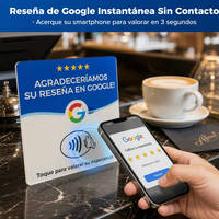 Carte NFC RFID en acrylique espagnole personnalisée 12x12cm, étanche, pour avis Google, 100 000+ cycles, support sans contact pour réseaux sociaux pour entreprises