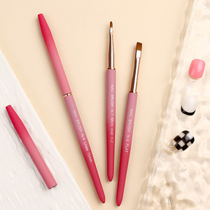 Suministro de salón de belleza, 10 Uds., pinceles de polvo de Arte de <span class=keywords><strong>uñas</strong></span> de metal, delineador de gel <span class=keywords><strong>Rosa</strong></span> degradado, cepillo de <span class=keywords><strong>uñas</strong></span> para diseño de <span class=keywords><strong>uñas</strong></span> - Product Image 1