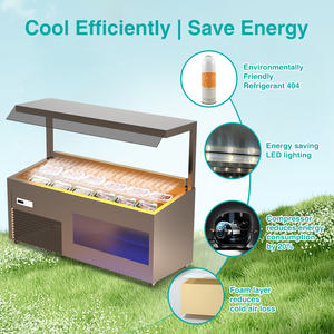 <span class=keywords><strong>Buffet</strong></span> Barbecue en acier inoxydable avec machine à glaçons, fondue personnalisée, rôtissoire à volaille, stockage à <span class=keywords><strong>froid</strong></span>, pulvérisation, plats de style Ming, commande - Product Image 3