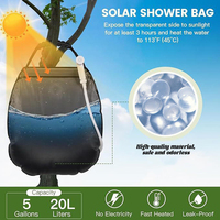 Nouvelle mise à niveau 20L 5 gallons Douche solaire de camping et chauffe-eau solaire en PVC à 3 couches épaissies Douche portable d'extérieur