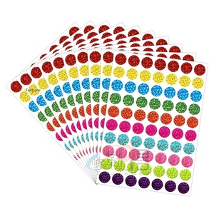 สติกเกอร์ฟิล์มเลเซอร์ลายจุดสีสันสดใส ตัดด้วยเลเซอร์ ขนาด 1.9 ซม. สำหรับงานข้ามพรมแดน 10 สีไล่เฉดสี ทันสมัย - Product Image 1