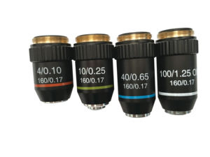 Obiettivi per Microscopio Biologico JUSTOP 4X/10X/40X/100X con Autofocus - Product Image 1
