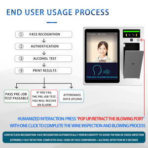 Tendcent - Dispositivo de Control de <span class=keywords><strong>Acceso</strong></span> Biométrico con Reconocimiento Facial, Medición de Temperatura y Alcoholímetro, Personalizable OEM, con WiFi - Product Image 6