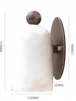 Lampe murale LED moderne minimaliste de luxe en marbre naturel avec base en cuivre, lumière chaude 2700K pour la décoration de chambre à coucher, montage mural