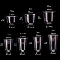 Gobelet à boba de 16 oz, imprimé sur mesure, transparent, en plastique PET en forme de U, avec couvercle en dôme, sans BPA