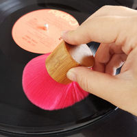 Brosse de nettoyage pour disques vinyles avec manche en bambou naturel, anti-statique, pour l'élimination de la poussière, accessoire audio pour platine vinyle, directement de l'usine