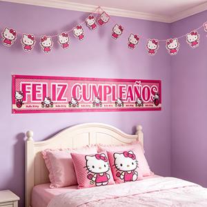 2Pcs Disposable Rectangle Party Banner Plastic Feliz Cumpleaos Digital Printing - Product Image 5